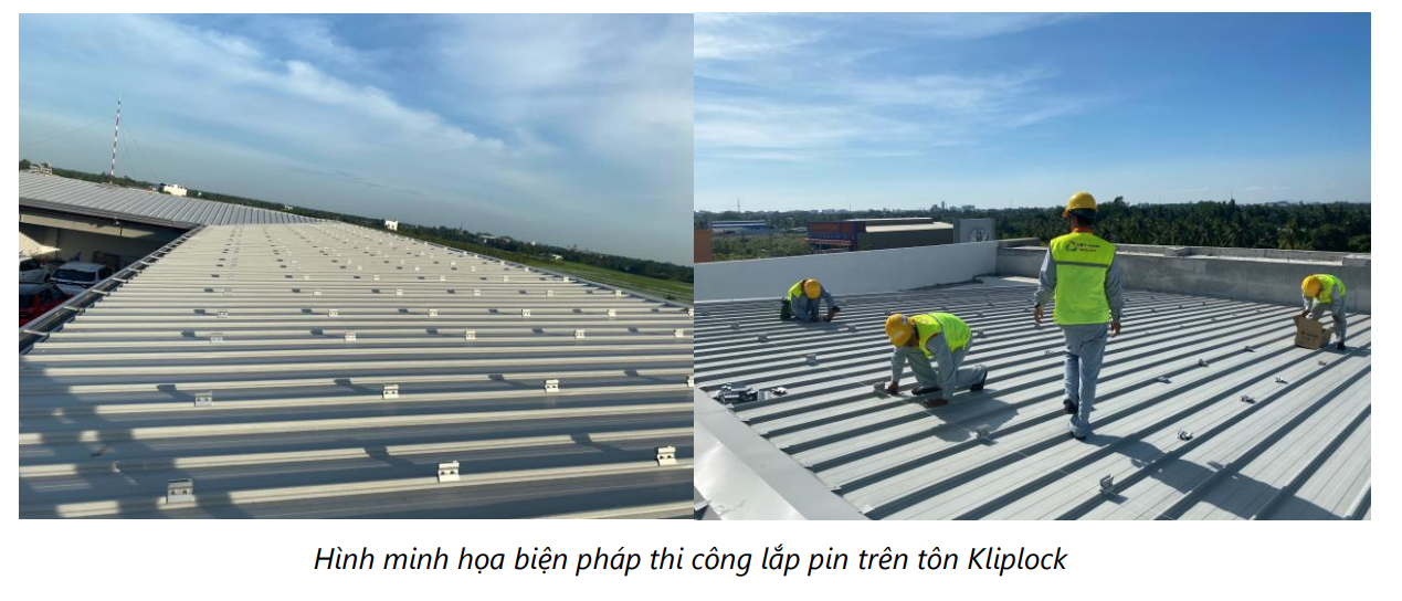 Lắp Điện Mặt Trời Cho Doanh Nghiệp Hệ 211KWP tại Toyota Bình Thuận 16 thi cong tren mai tole dien mat troi