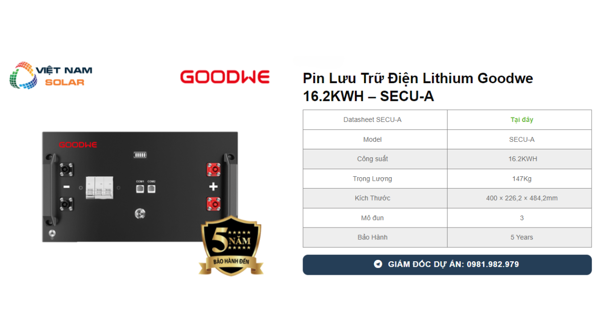Pin Luu Tru Dien Lithium Goodwe 16.2KWH – SECU A