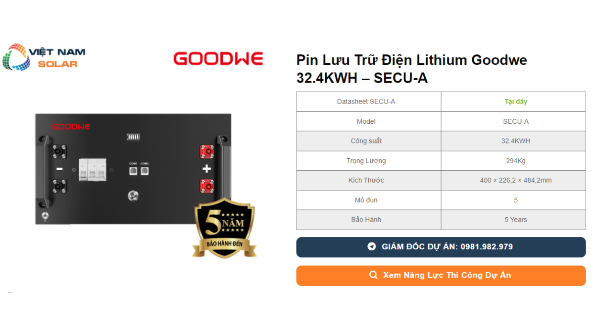 Pin Lưu Trữ Điện Lithium Goodwe 32.4KWH - SECU-A 1 Pin Luu Tru Dien Lithium Goodwe 32.4KWH – SECU A