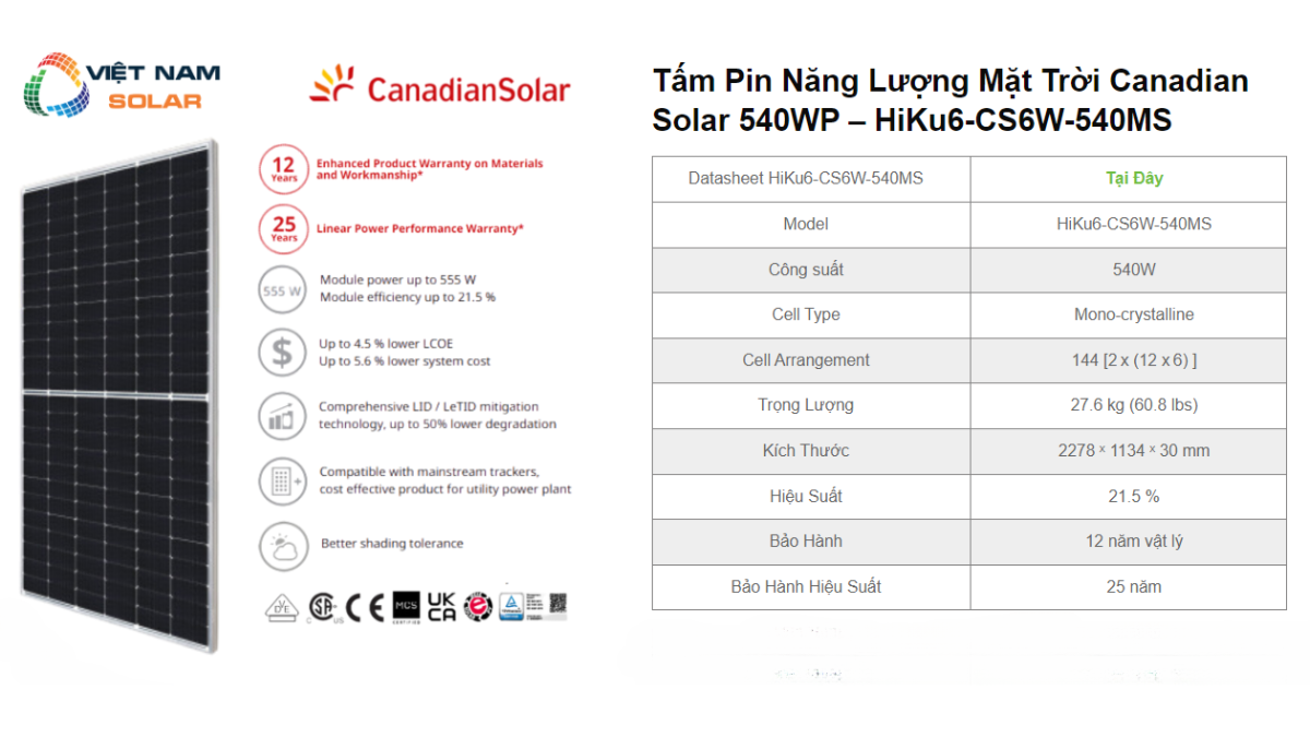 Tấm Pin Năng Lượng Mặt Trời Canadian Solar 540WP - HiKu6-CS6W-540MS 1 Tam Pin Nang Luong Mat Troi Canadian Solar 540WP – HiKu6 CS6W 540MS