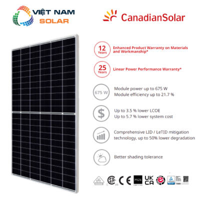 Tấm Pin Năng Lượng Mặt Trời Canadian Solar 645WP - HiKu7-CS7N-645MS