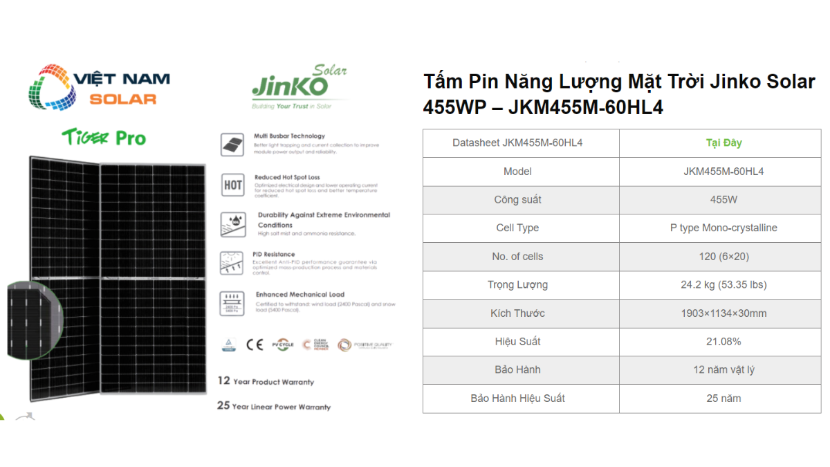 Tấm Pin Năng Lượng Mặt Trời Jinko Solar 455WP - JKM455M-60HL4 1 Tam Pin Nang Luong Mat Troi Jinko Solar 455WP – JKM455M 60HL4