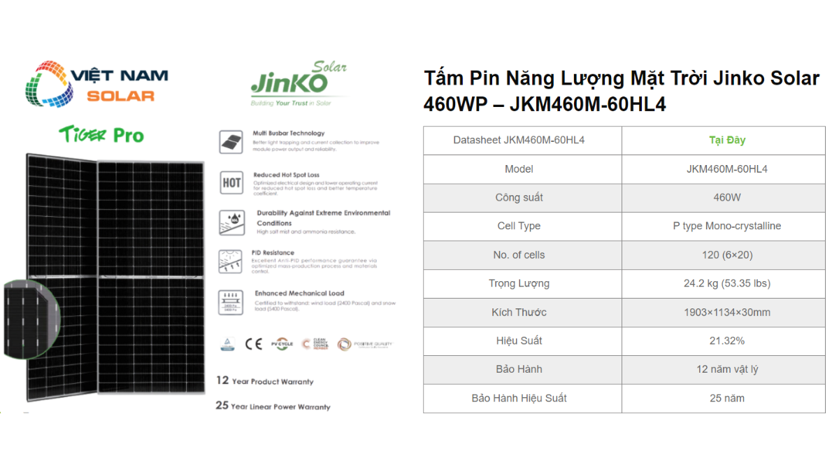 Tấm Pin Năng Lượng Mặt Trời Jinko Solar 460WP - JKM460M-60HL4 1 Tam Pin Nang Luong Mat Troi Jinko Solar 460WP – JKM460M 60HL4