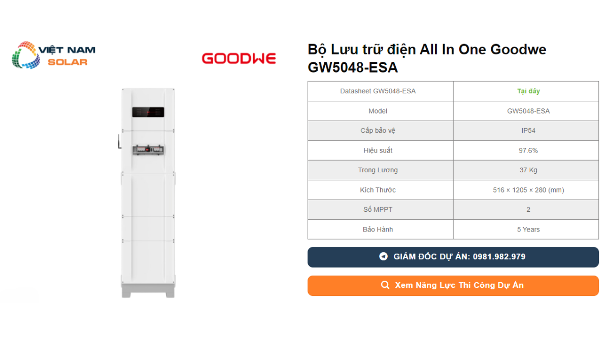 Bộ Lưu trữ điện All In One Goodwe GW5048-ESA 1 Bo Luu tru dien All In One Goodwe GW5048 ESA 1