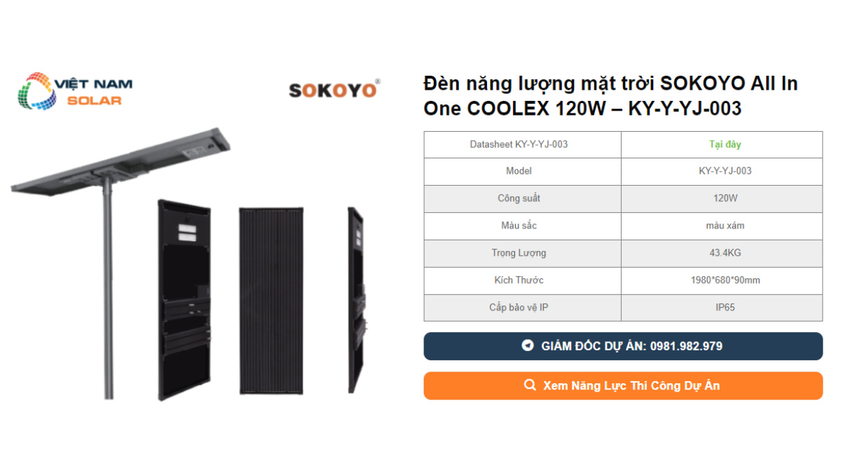 Den nang luong mat troi SOKOYO All In One COOLEX 120W – KY Y YJ 003