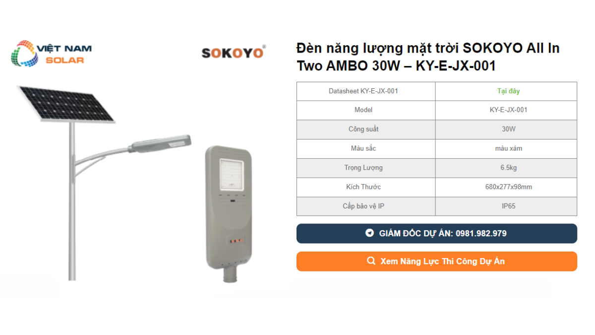 Đèn năng lượng mặt trời SOKOYO All In Two AMBO 30W - KY-E-JX-001 1 Den nang luong mat troi SOKOYO All In Two AMBO 30W – KY E JX 001
