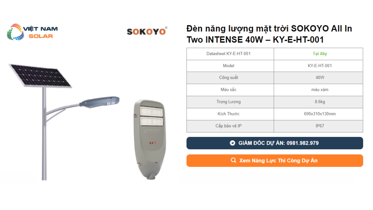 Den nang luong mat troi SOKOYO All In Two INTENSE 40W – KY E HT 001