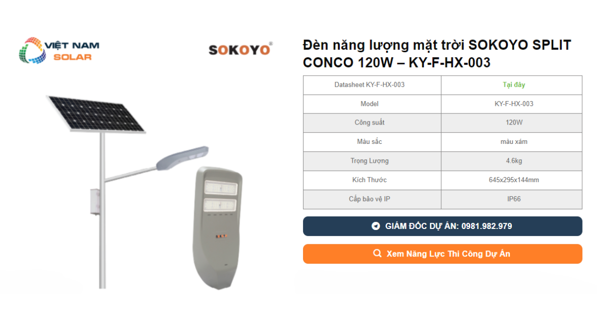 Den nang luong mat troi SOKOYO SPLIT CONCO 120W – KY F HX 003