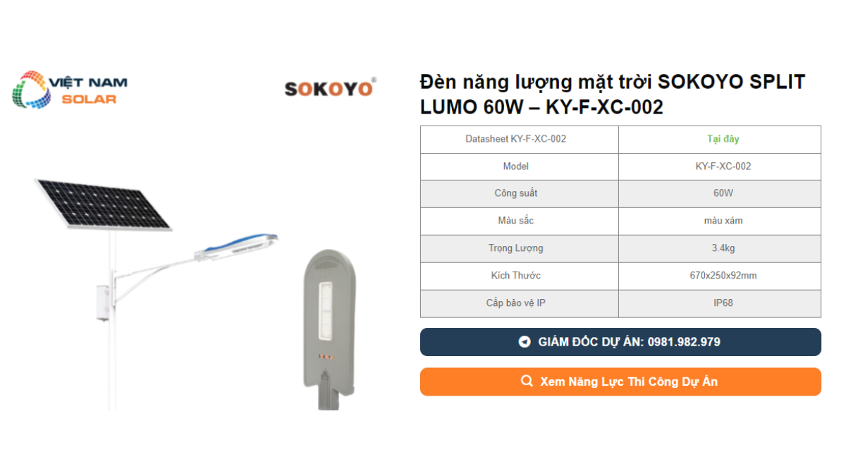 Den nang luong mat troi SOKOYO SPLIT LUMO 60W – KY F XC 002