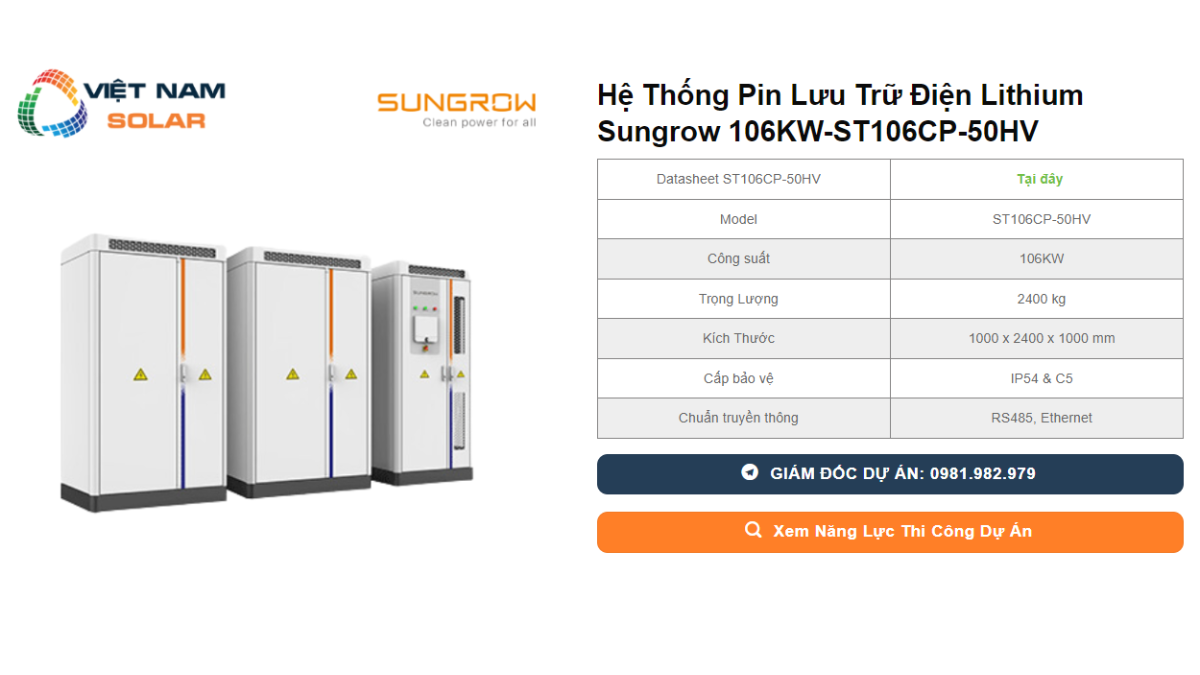 Hệ Thống Pin Lưu Trữ Điện Lithium Sungrow 106KW-ST106CP-50HV 1 He Thong Pin Luu Tru Dien Lithium Sungrow 106KW ST106CP 50HV