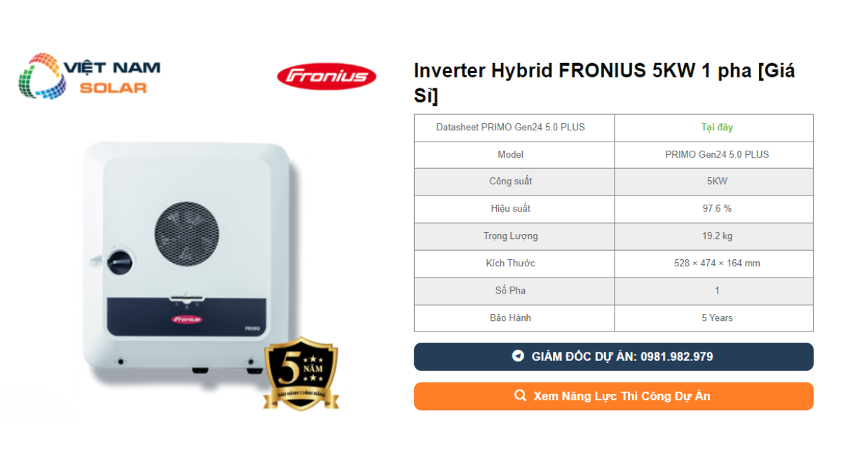 Inverter Hoa Luoi FRONIUS 3KW 1 pha 2