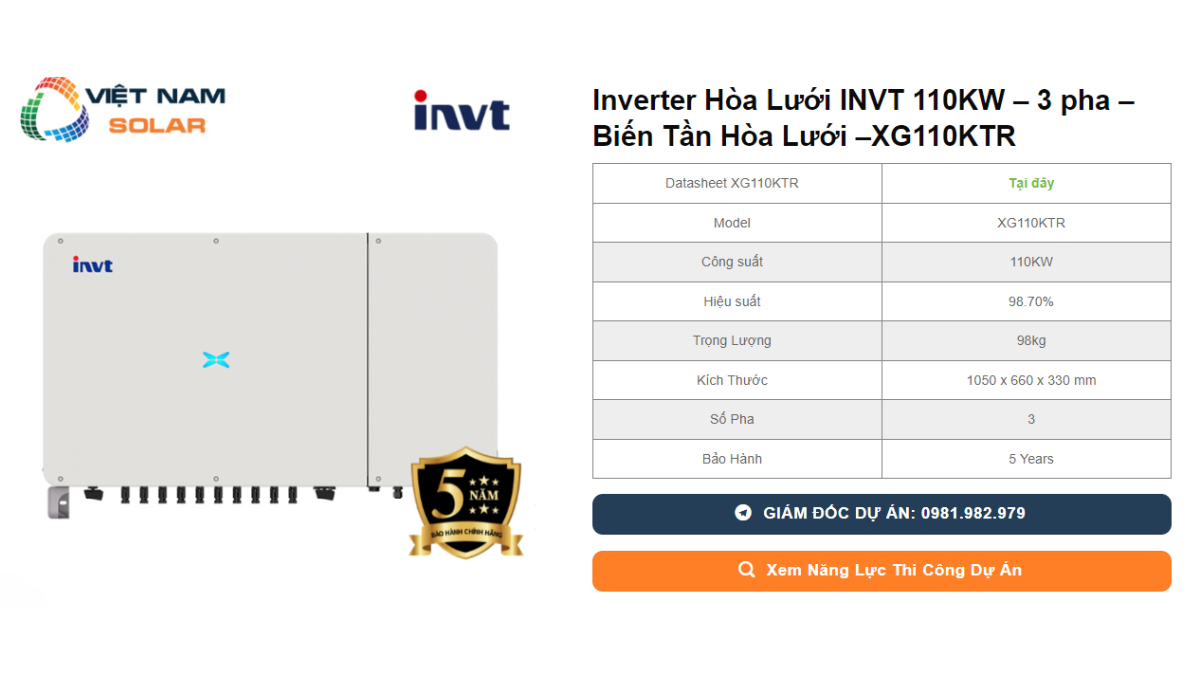 Inverter Hoa Luoi INVT 110KW – 3 pha – Bien Tan Hoa Luoi –XG110KTR 1