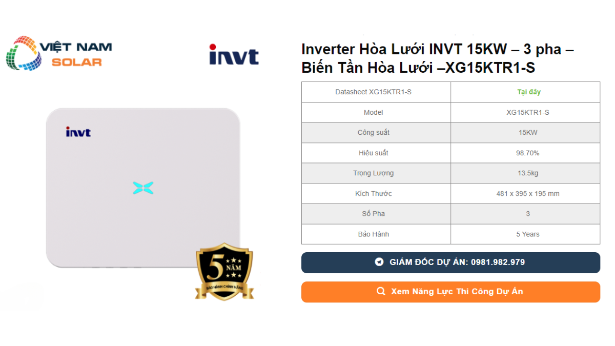 Inverter Hoa Luoi INVT 15KW – 3 pha – Bien Tan Hoa Luoi –XG15KTR1 S 1