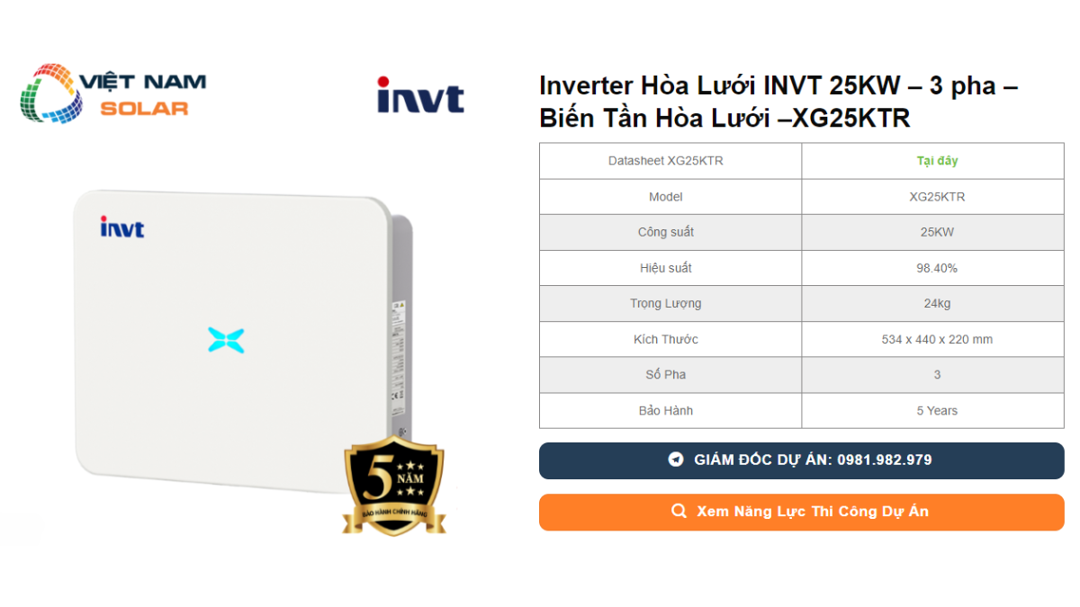 Inverter Hoa Luoi INVT 25KW – 3 pha – Bien Tan Hoa Luoi –XG25KTR