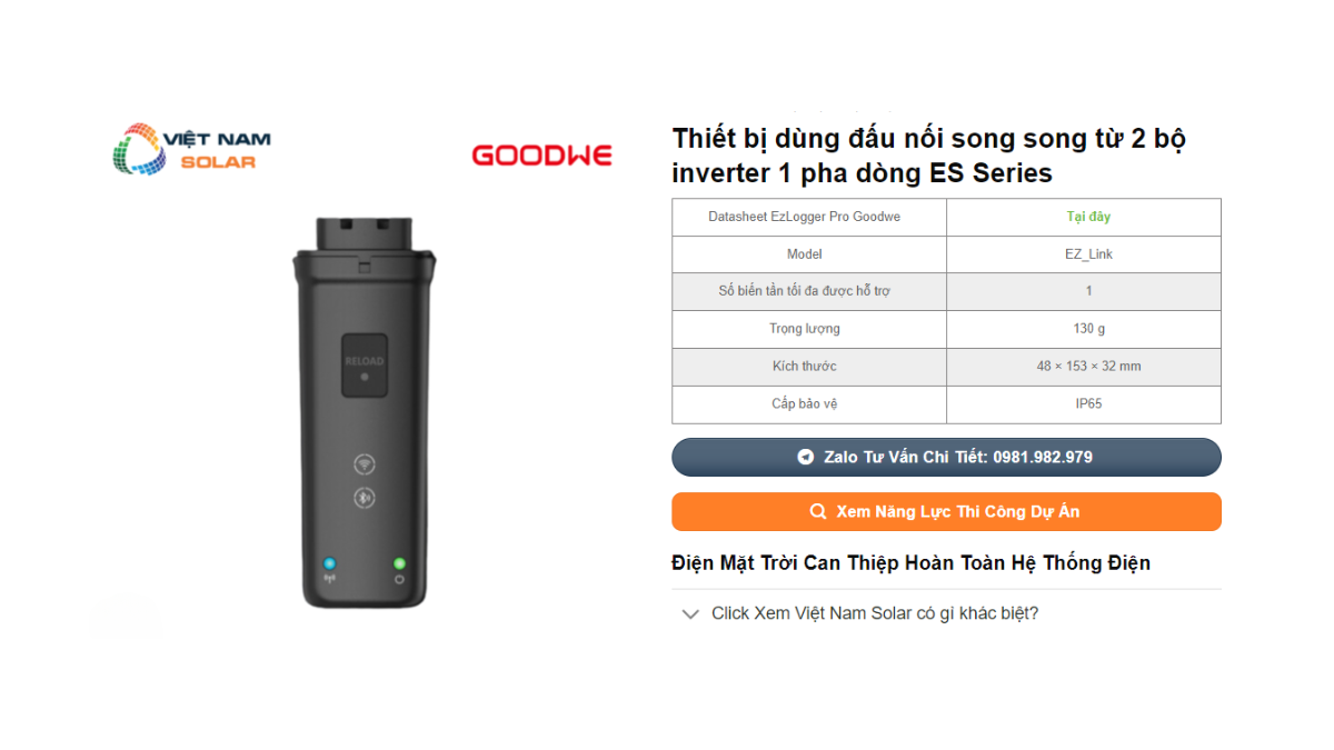 Thiết bị dùng đấu nối song song từ 2 bộ inverter 1 pha dòng ES Series 1 Thiet bi dung dau noi song song tu 2 bo inverter 1 pha dong ES Series