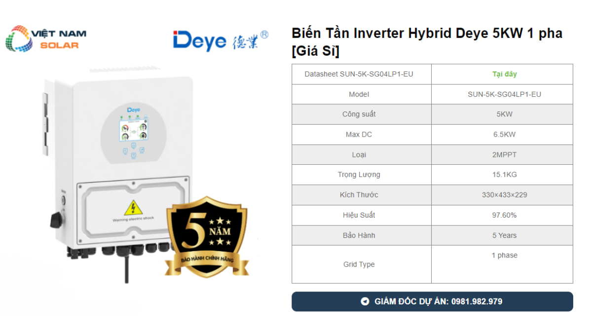 Bien Tan Inverter Hybrid Deye 5KW 1 pha Gia Si 1