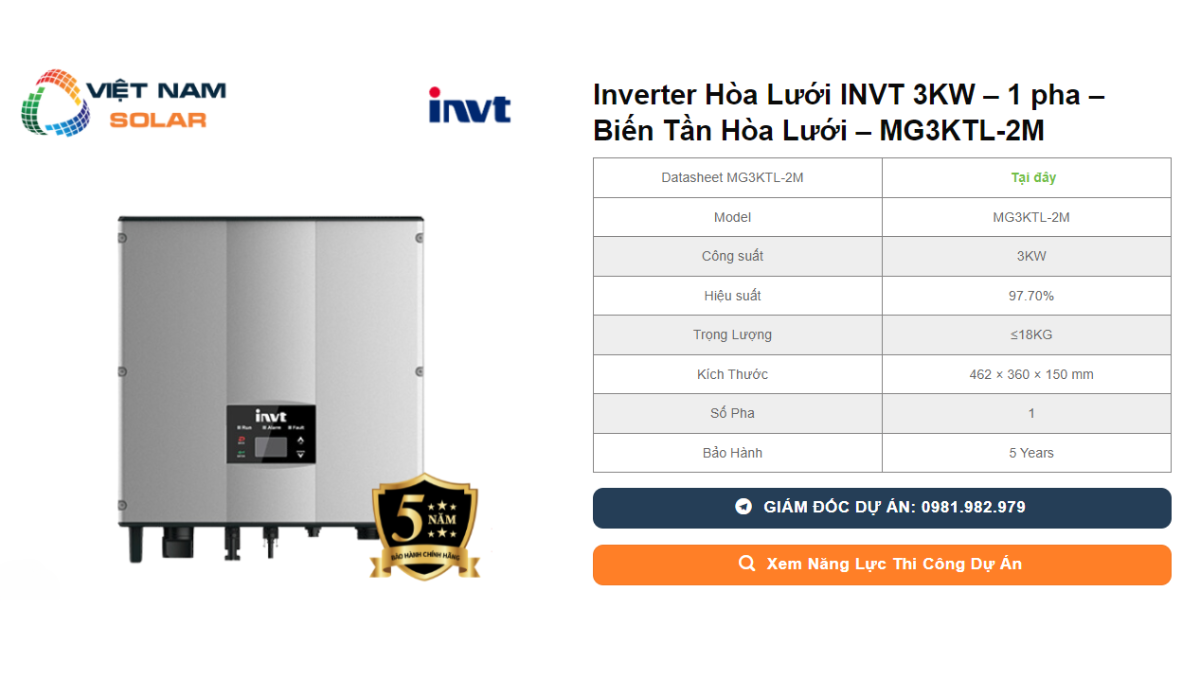 Inverter Hòa Lưới INVT 3KW – 1 pha – Biến Tần Hòa Lưới – MG3KTL-2M 1 Inverter Hoa Luoi INVT 3KW – 1 pha – Bien Tan Hoa Luoi – MG3KTL 2M