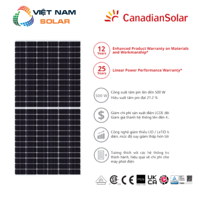 Tấm Pin Năng Lượng Mặt Trời Canadian Solar 450WP - HiKu6-CS6L-450MS