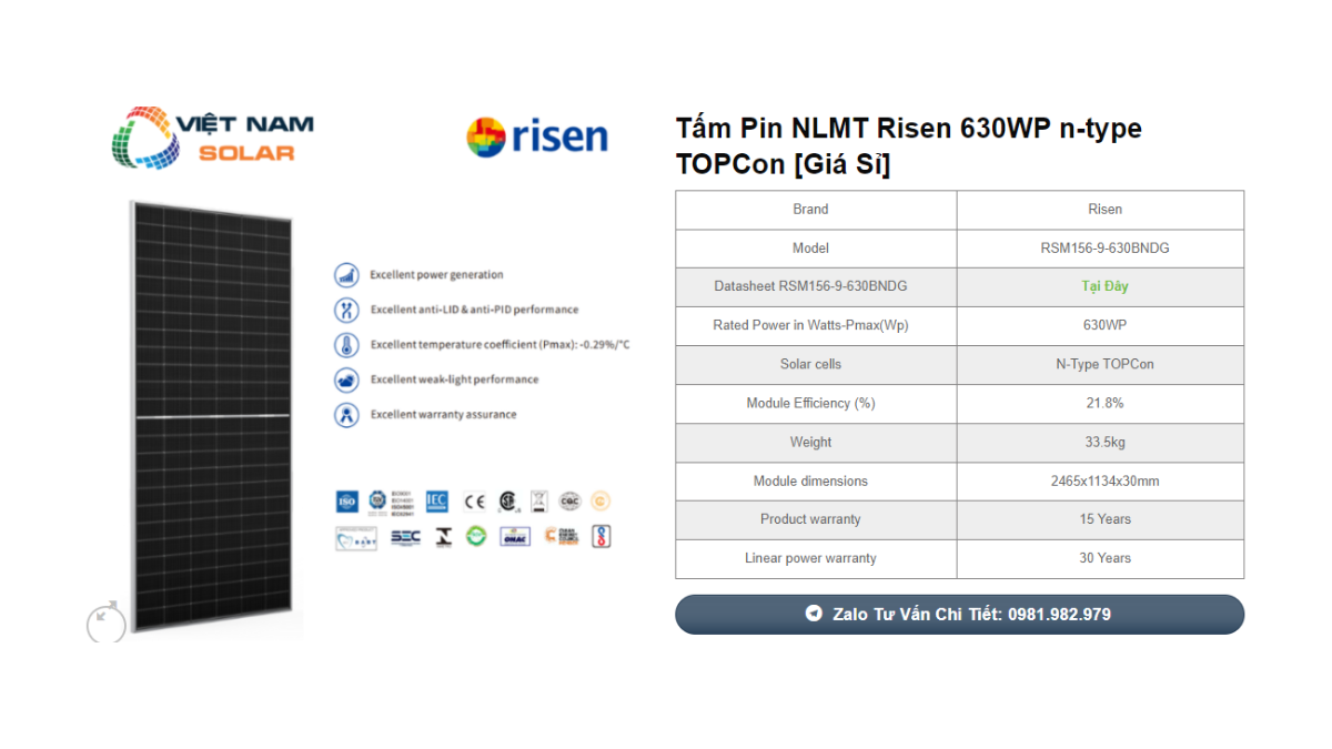 Tam Pin NLMT Risen 665WP n type HJT 4