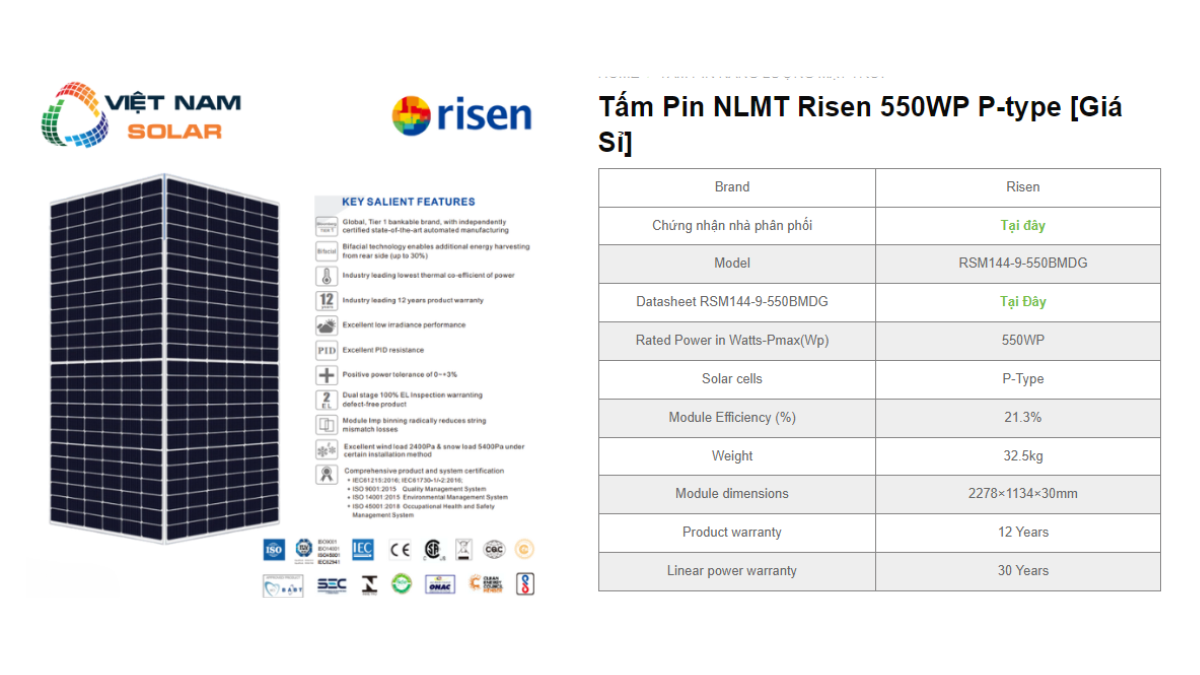 Tam Pin NLMT Risen 665WP n type HJT 2