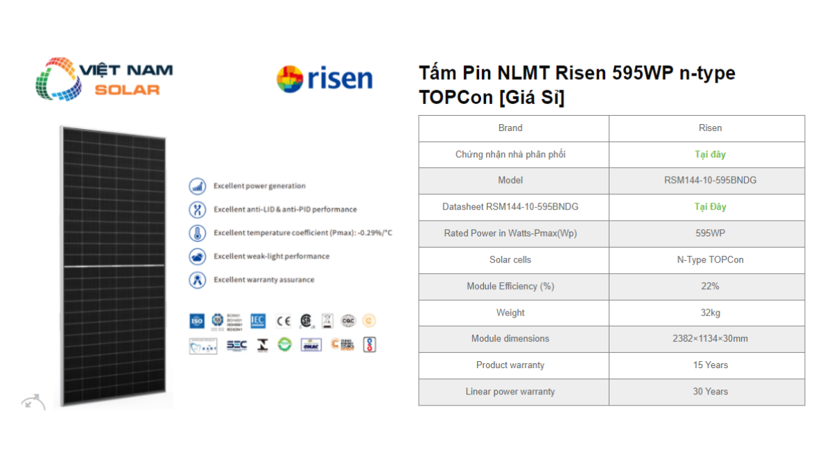 Tam Pin NLMT Risen 665WP n type HJT 6