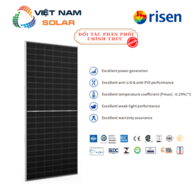 Tấm Pin NLMT Risen 600WP n-type TOPCon [Giá Sỉ]