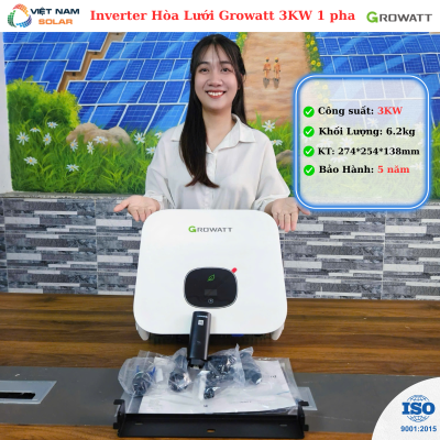 Inverter Hòa Lưới Growatt 3KW 1 pha [Giá Sỉ]
