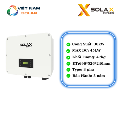 [Áp Cao] Inverter Hybrid SolaX 30KW 3 pha