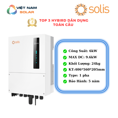 Inverter Hybrid Solis 6KW 1 pha [Giá Sỉ]