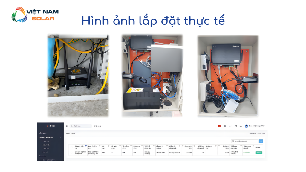 Giá Scada Solar Eye - Giải Pháp Kết Nối, Giám Sát Được EVN Xác Nhận Đáp Ứng 58/NĐ-CP 8 Hinh anh lap dat thuc te
