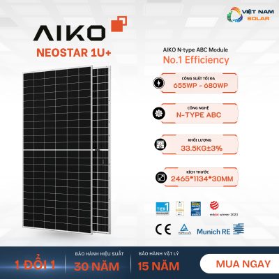 Tấm pin năng lượng mặt trời Aiko 660Wp - Neostar 1U+