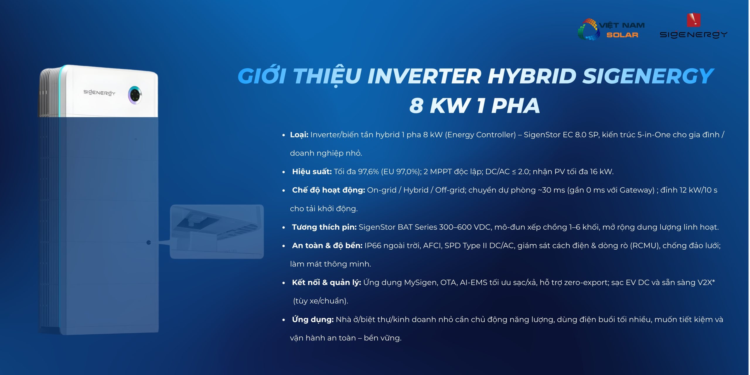 SigenStor EC 8.0 SP - Inverter Hybrid Sigenergy 8 kW 1 Pha 1 inverter hybrid sigenergy 8 kw 1 pha sigenstor ec 8 0 sp 5 scaled