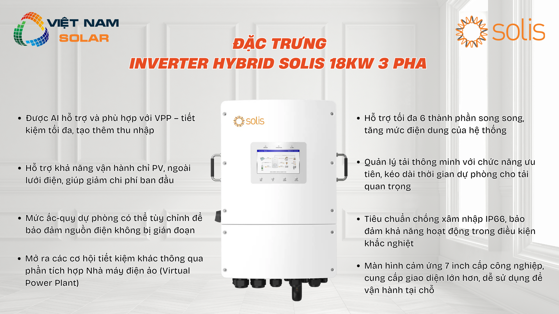 S6-EH3P18K02-NV-YD-L - Inverter Hybrid Solis 18KW 3 Pha 1 Dac tru