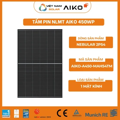 AIKO-A450-MAH54Tm - Tấm Pin NLMT Aiko 450WP - NEBULAR 2P54