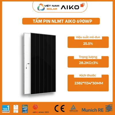 AIKO-A690-MDE72Mw - Tấm Pin NLMT Aiko 690WP - COMET 3N72