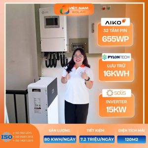 chi phi lap dien mat troi 20kwp luu tru 16kwh