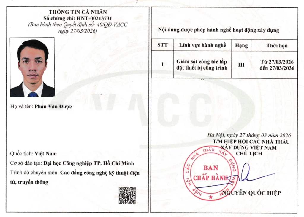chung chi phan van duoc viet nam solar