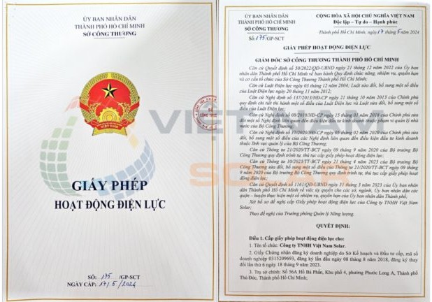 giay phep hoat dong dien luc viet nam solar