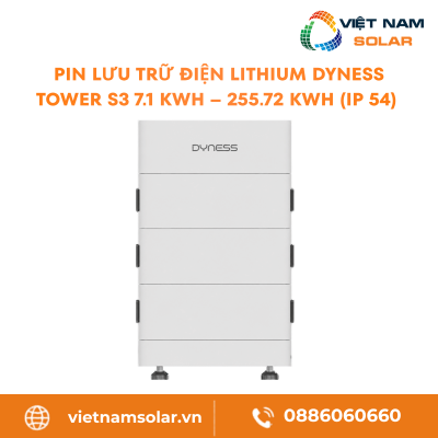 Tower S3 – Pin Lưu Trữ Điện Lithium Dyness Tower S3 7.1 kWh – 255.72 kWh (IP 54)